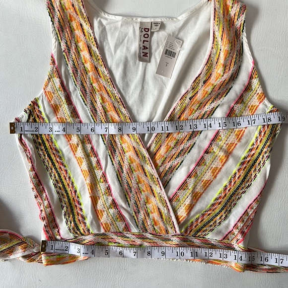 ANTHROPOLOGIE DOLAN EMBROIDERY WRAP TOP SIZE S / M COLOR MIX COLORS NWT - Picture 7 of 13
